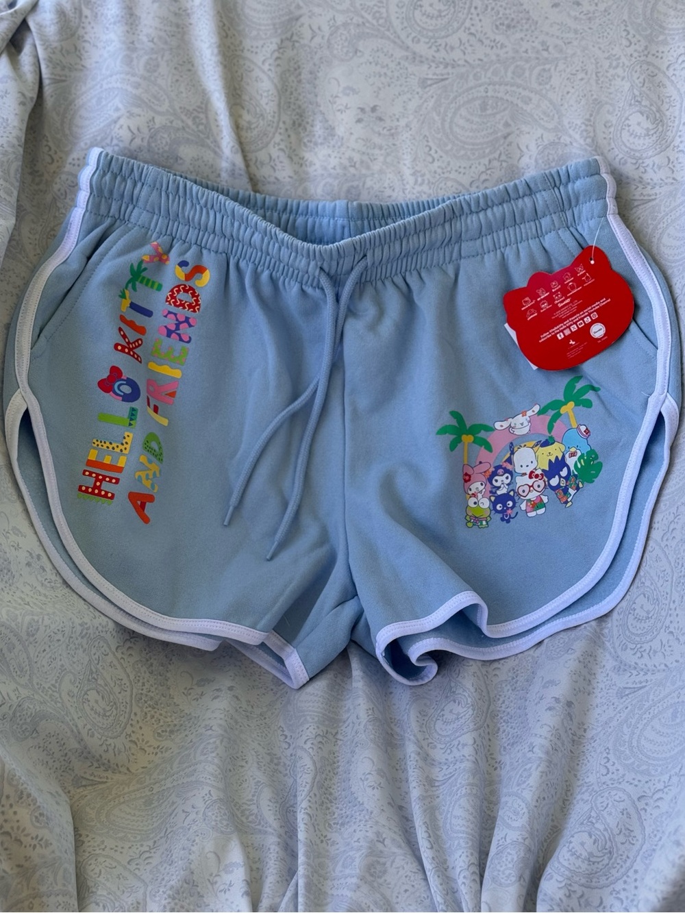 Hello Kitty & Friends Ladies Light Blue Athletic Shorts Sanrio